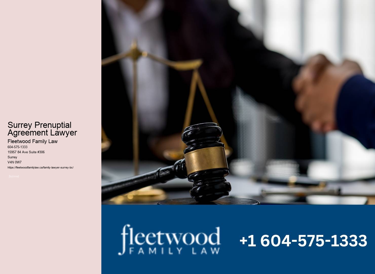 Surrey Prenuptial Agreement Lawyer Child Support Services